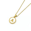 Stainless Steel 316L Stainless Steel Letter Pendant Necklace Round Shape Vacuum Plated