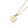 Stainless Steel 316L Stainless Steel Letter Pendant Necklace Round Shape Vacuum Plated