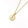 Stainless Steel 316L Stainless Steel Letter Pendant Necklace Round Shape Vacuum Plated