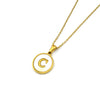 Stainless Steel 316L Stainless Steel Letter Pendant Necklace Round Shape Vacuum Plated