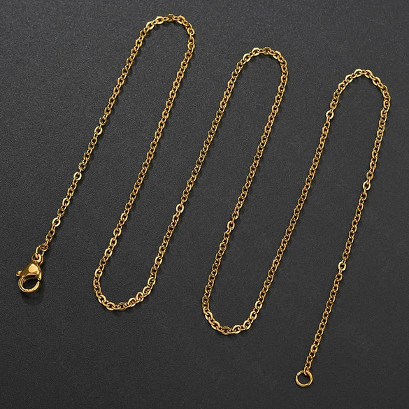 Stainless Steel Titanium Steel O Shaped Chain Jewelry With Cross Electroplated Drop Shape Stylish For Men And Women