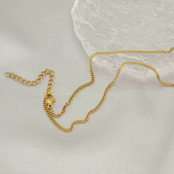 Stainless Steel Titanium Steel Side Chain Unisex Light Luxury Necklace Jewelry With Electroplating