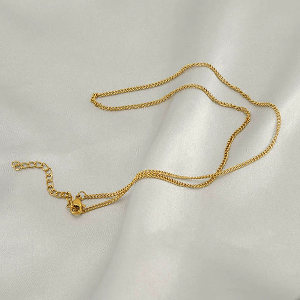 Stainless Steel Titanium Steel Side Chain Unisex Light Luxury Necklace Jewelry With Electroplating