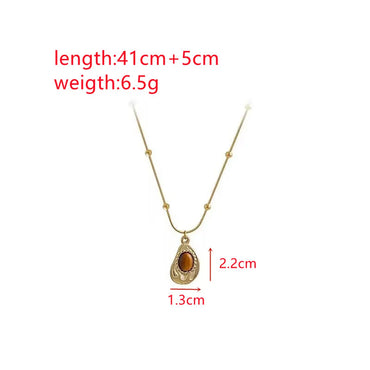 Stainless Steel Titanium Steel Simple Style Classic Style Color Block Pendant Necklace