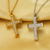 Stainless Steel Titanium Steel Simple Style Classic Style Cross Inlay Zircon Pendant Necklace