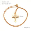 Stainless Steel Titanium Steel Simple Style Classic Style Cross Inlay Zircon Pendant Necklace