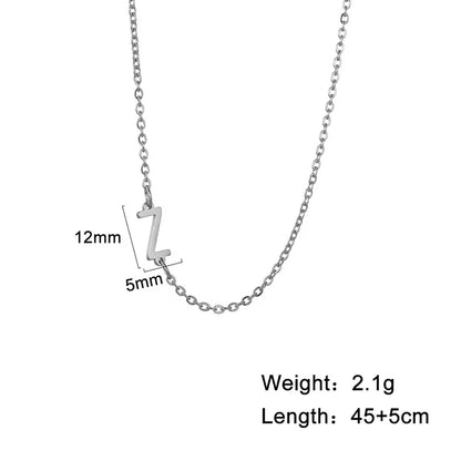 Stainless Steel Titanium Steel Simple Style Letter Plating Necklace