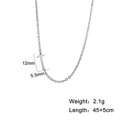 Stainless Steel Titanium Steel Simple Style Letter Plating Necklace