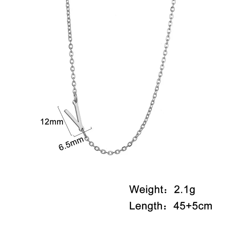 Stainless Steel Titanium Steel Simple Style Letter Plating Necklace