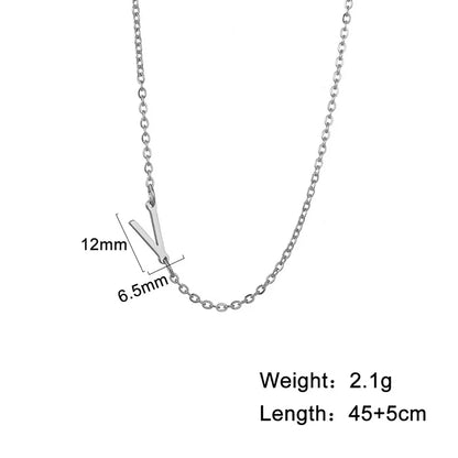 Stainless Steel Titanium Steel Simple Style Letter Plating Necklace