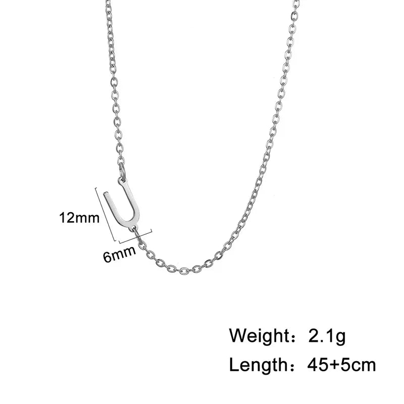 Stainless Steel Titanium Steel Simple Style Letter Plating Necklace