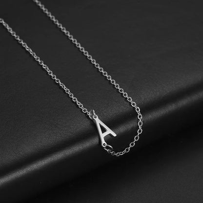 Stainless Steel Titanium Steel Simple Style Letter Plating Necklace