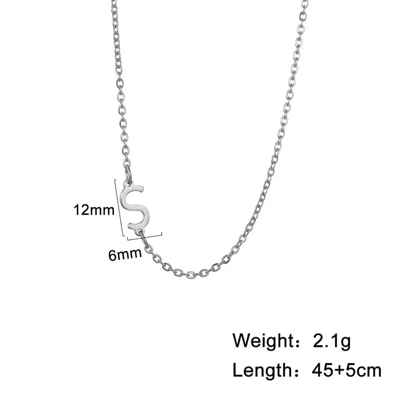 Stainless Steel Titanium Steel Simple Style Letter Plating Necklace