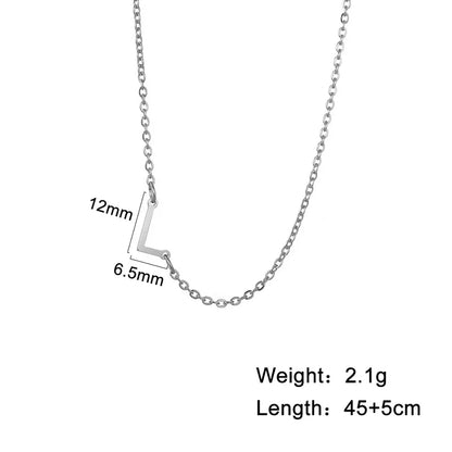 Stainless Steel Titanium Steel Simple Style Letter Plating Necklace