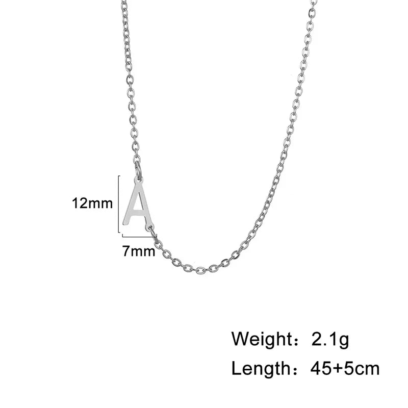 Stainless Steel Titanium Steel Simple Style Letter Plating Necklace