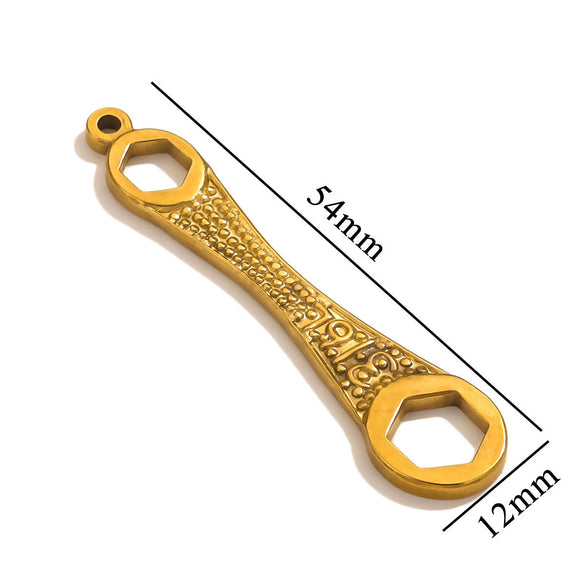 Stainless Steel Tool Pendant Jewelry With Fork And Spoon Pattern Electroplated