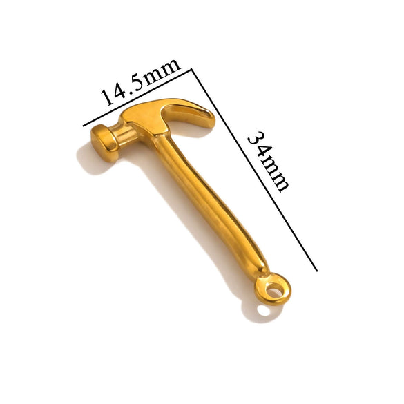 Stainless Steel Tool Pendant Jewelry With Fork And Spoon Pattern Electroplated