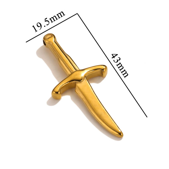 Stainless Steel Tool Pendant Jewelry With Fork And Spoon Pattern Electroplated