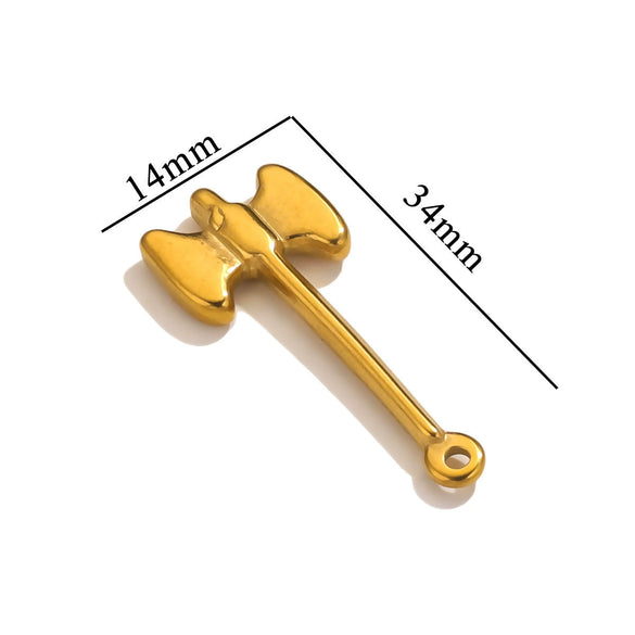 Stainless Steel Tool Pendant Jewelry With Fork And Spoon Pattern Electroplated