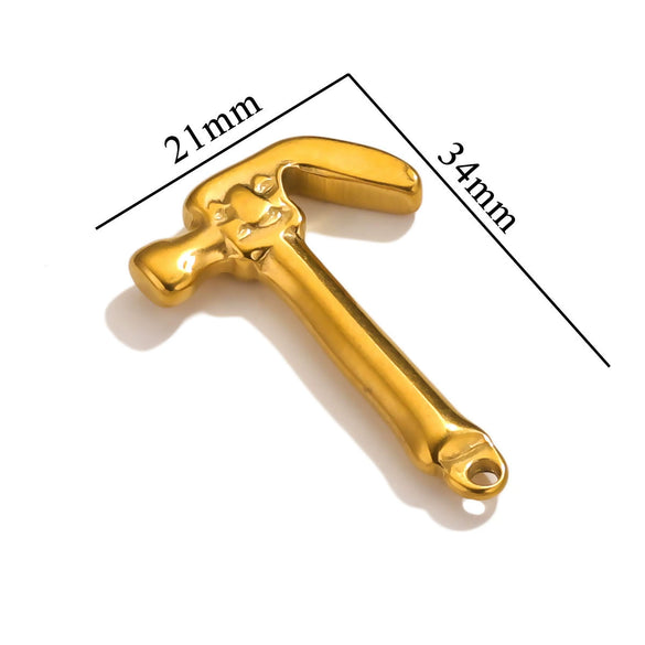 Stainless Steel Tool Pendant Jewelry With Fork And Spoon Pattern Electroplated