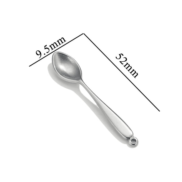 Stainless Steel Tool Pendant Jewelry With Fork And Spoon Pattern Electroplated