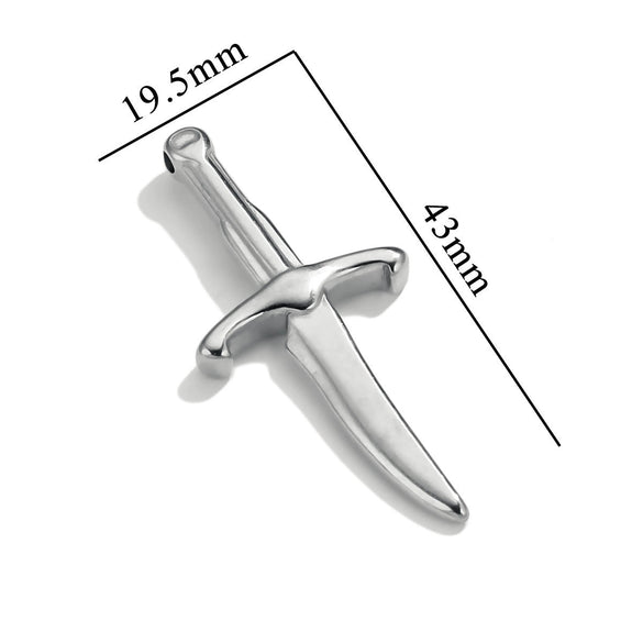 Stainless Steel Tool Pendant Jewelry With Fork And Spoon Pattern Electroplated