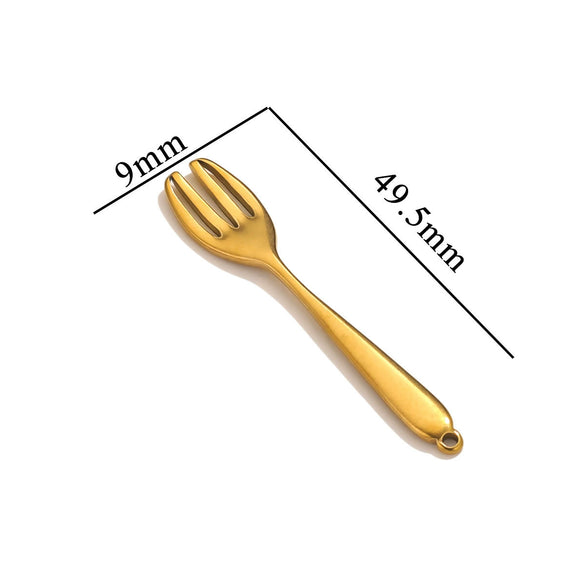 Stainless Steel Tool Pendant Jewelry With Fork And Spoon Pattern Electroplated