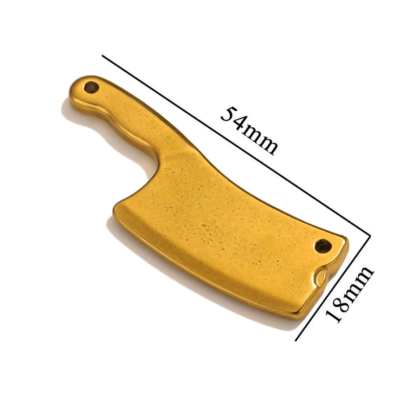 Stainless Steel Tool Pendant Jewelry With Fork And Spoon Pattern Electroplated