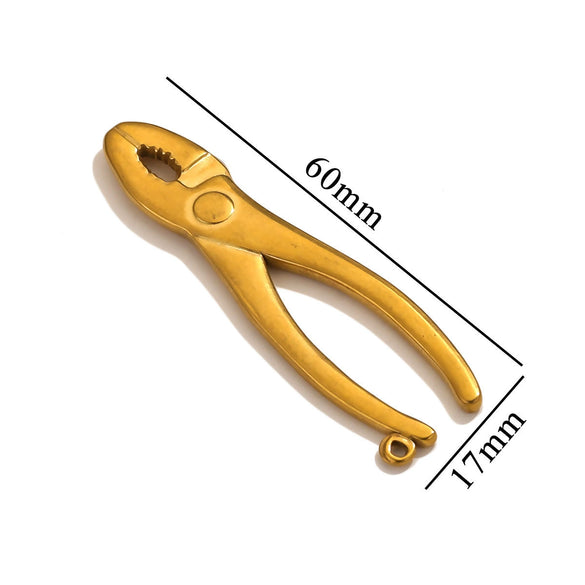 Stainless Steel Tool Pendant Jewelry With Fork And Spoon Pattern Electroplated