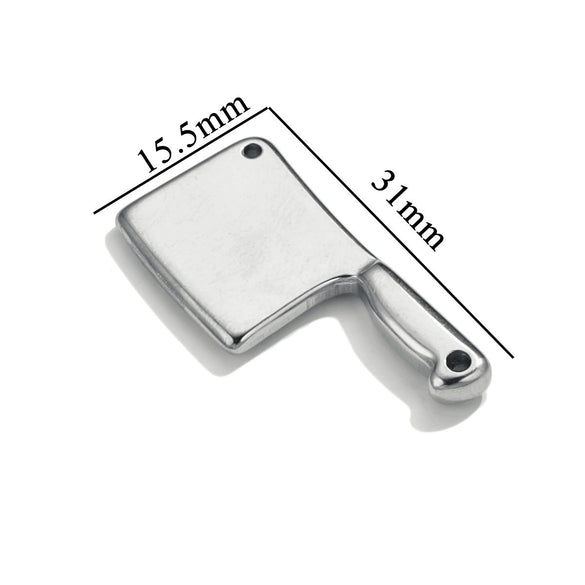Stainless Steel Tool Pendant Jewelry With Fork And Spoon Pattern Electroplated