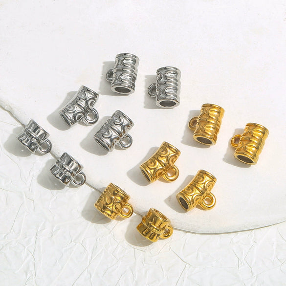 Stainless Steel Totem Geometric Electroplated Threeway With Elbow Spacer Bead Pendant Jewelry Accessories For Bracelet And Necklace