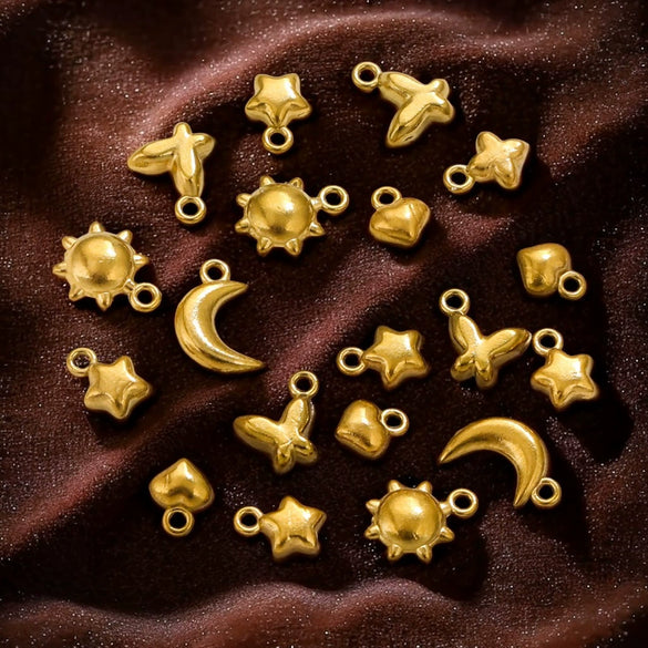 Stainless Steel Totem Moon Sun Pendant Necklace Accessories Electroplated Diy Jewelry