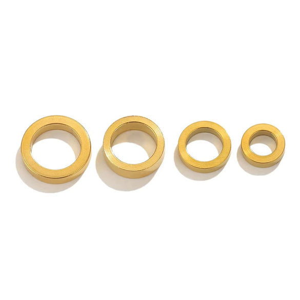 Stainless Steel Totem Pattern Electroplated Round Plane Closed Ring Spacer Loose Beads Jewelry Accessories