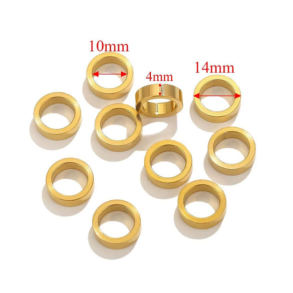 Stainless Steel Totem Pattern Electroplated Round Plane Closed Ring Spacer Loose Beads Jewelry Accessories