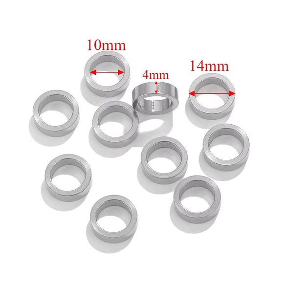 Stainless Steel Totem Pattern Electroplated Round Plane Closed Ring Spacer Loose Beads Jewelry Accessories