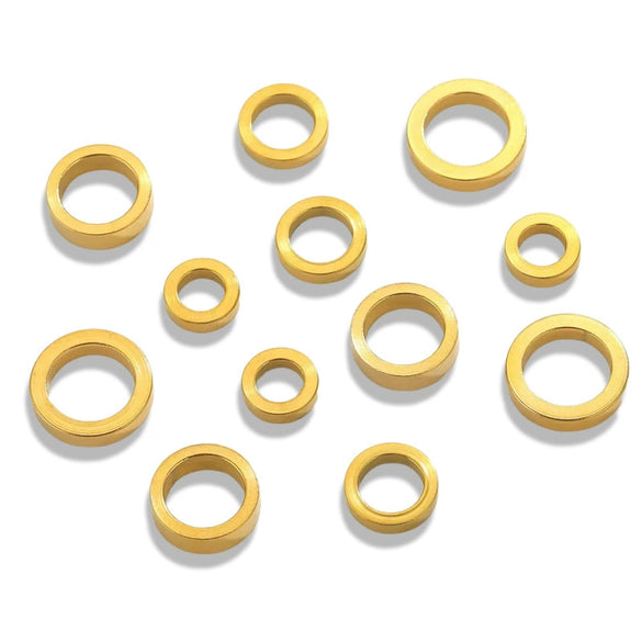 Stainless Steel Totem Pattern Electroplated Round Plane Closed Ring Spacer Loose Beads Jewelry Accessories