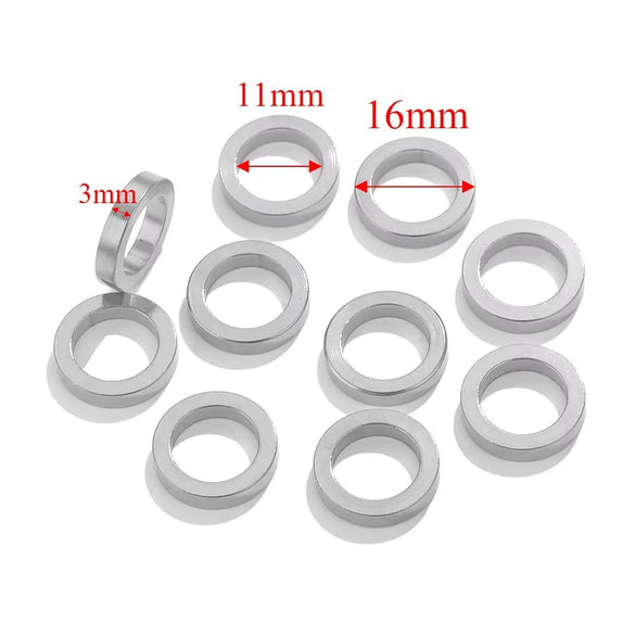 Stainless Steel Totem Pattern Electroplated Round Plane Closed Ring Spacer Loose Beads Jewelry Accessories
