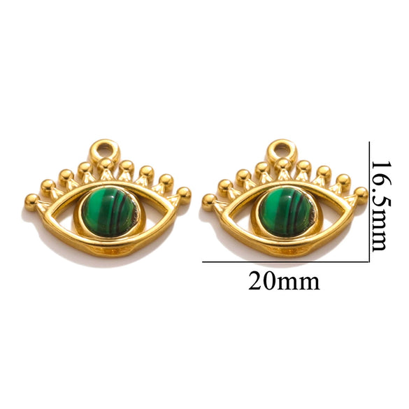 Stainless Steel Totem Pattern Natural Stone Pendant Diy Jewelry Accessories For Earrings And Necklace With Electroplating
