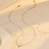 Stainless Steel Triangular Natural Stone Pendant Necklace With Electroplating