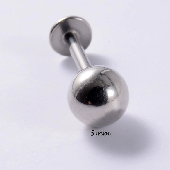 Stainless Steel Triangular Welding Punk Piercing Earrings With Tapered Outer Teeth And Steel Ball