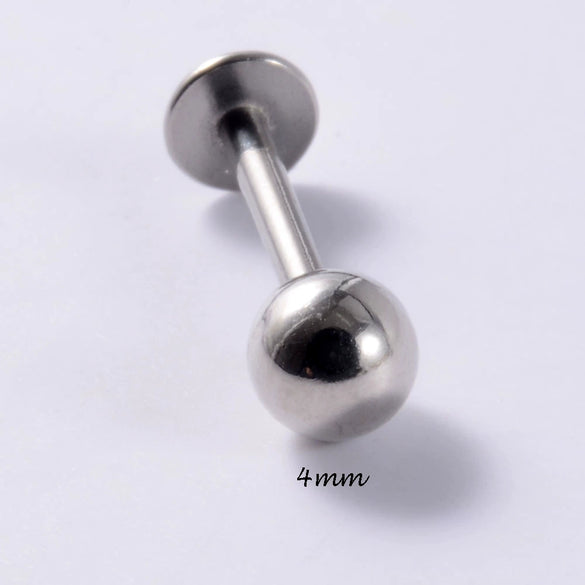 Stainless Steel Triangular Welding Punk Piercing Earrings With Tapered Outer Teeth And Steel Ball