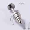 Stainless Steel Triangular Welding Punk Piercing Earrings With Tapered Outer Teeth And Steel Ball