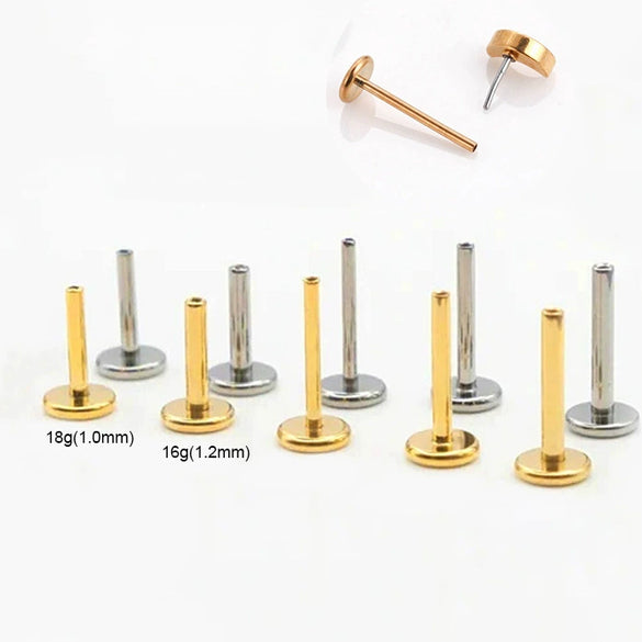 Stainless Steel Tshaped Push Pin Rod Piercing Jewelry Accessories Electroplated