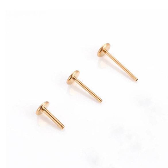 Stainless Steel Tshaped Push Pin Rod Piercing Jewelry Accessories Electroplated