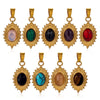 Stainless Steel Turquoise Tag Pendant Handmade Diy Necklace Accessories With Gold Electroplating