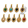 Stainless Steel Turquoise Tag Pendant Handmade Diy Necklace Accessories With Gold Electroplating