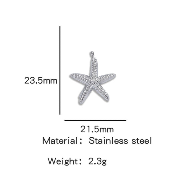 Stainless Steel Turtle Cross Paper Clip Marine Series Pendant Jewelry Electroplated