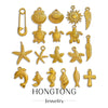 Stainless Steel Turtle Cross Paper Clip Marine Series Pendant Jewelry Electroplated