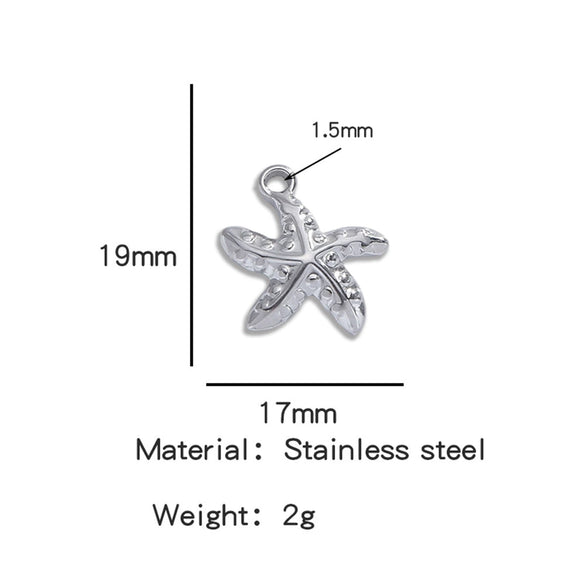 Stainless Steel Turtle Cross Paper Clip Marine Series Pendant Jewelry Electroplated