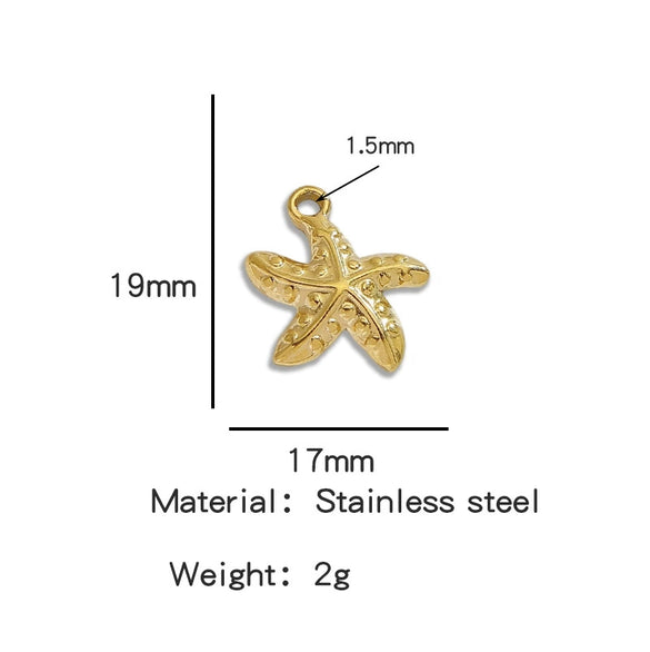 Stainless Steel Turtle Cross Paper Clip Marine Series Pendant Jewelry Electroplated